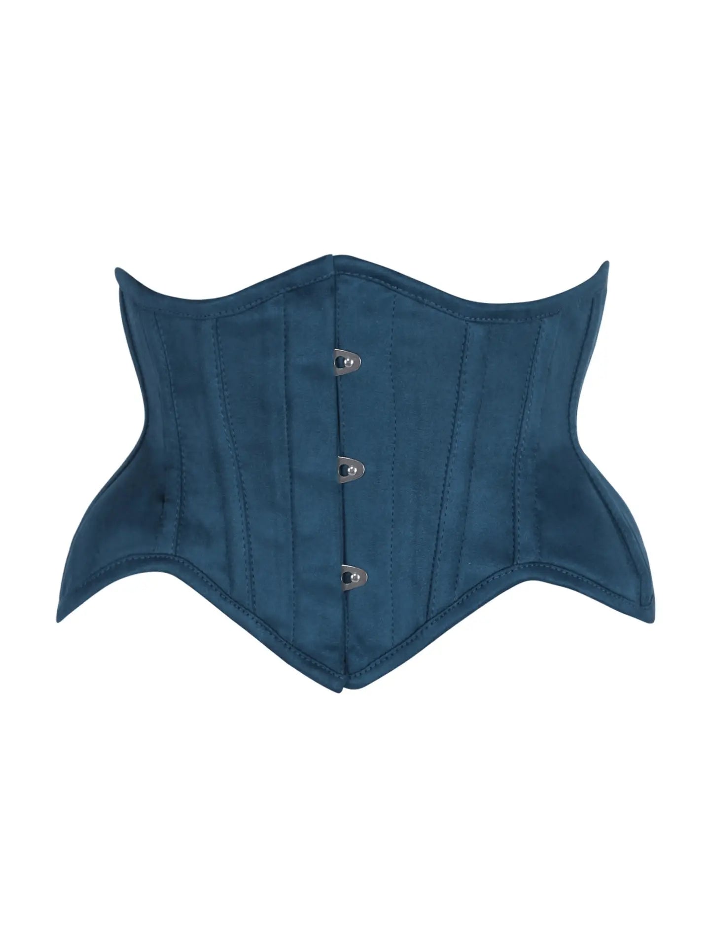 Blue Suede Steel Boned Mini Waist Cincher Corset