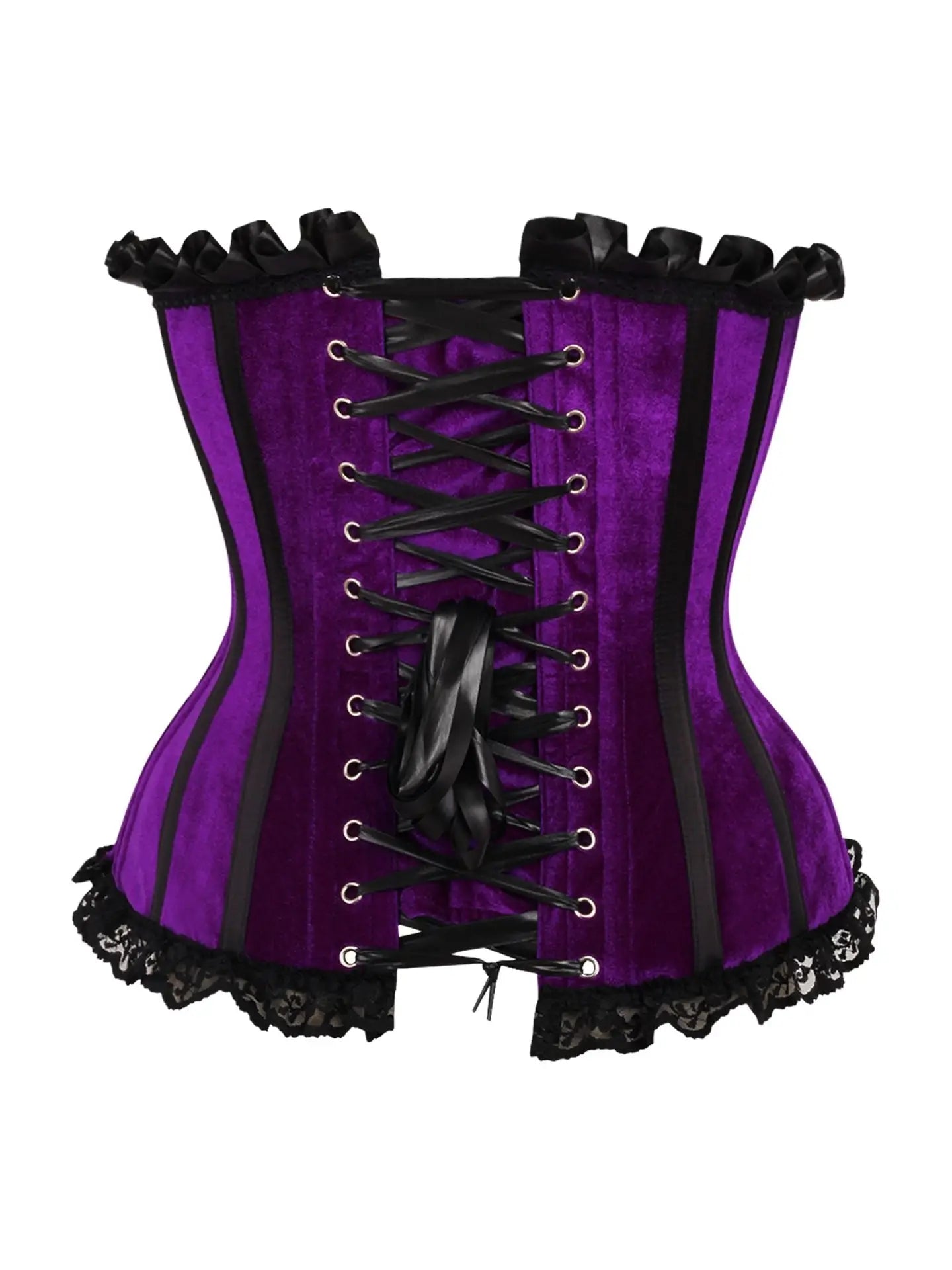Purple Velvet Steel Boned Burlesque Corset