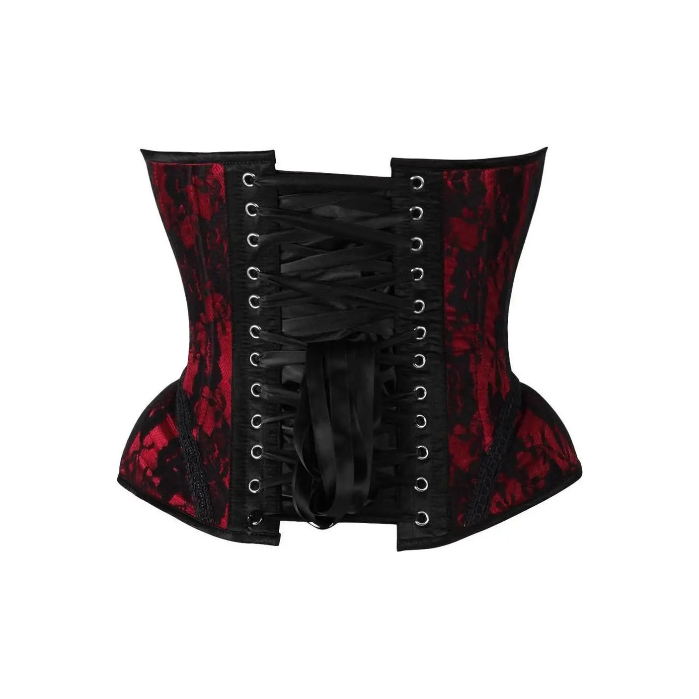 Red With Black Lace Steel Boned Underwire Bustier Corset image 2