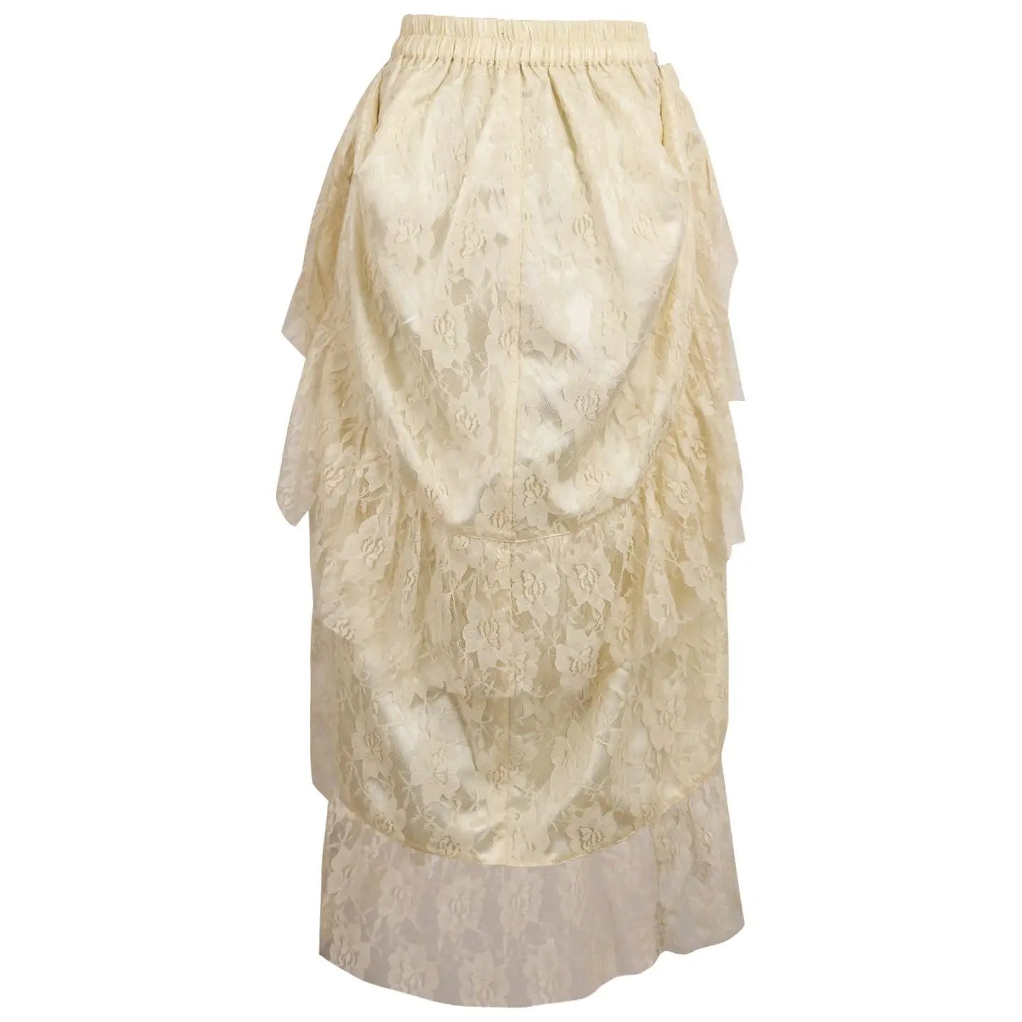 Ivory Lace Adjustable High Low Bustle Skirt image 2