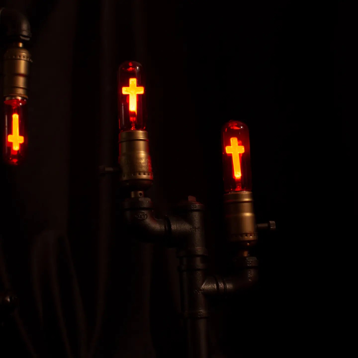 Red Crucifix & Red Cross Neon Light Bulbs