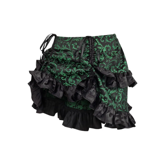 Green/Black Brocade Ruched Bustle Skirt image 1