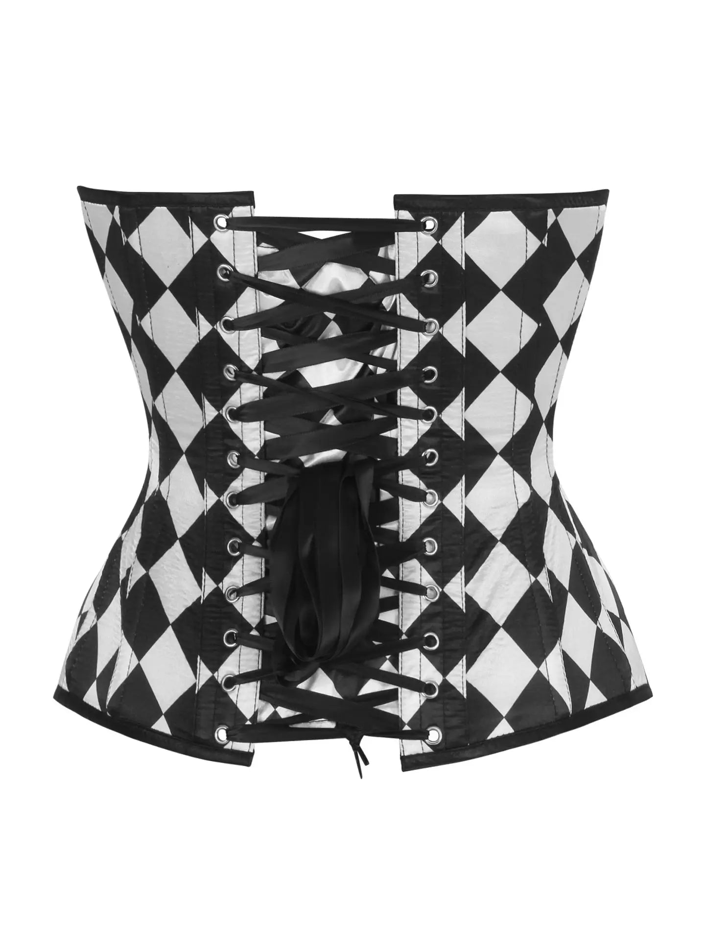 Diamond Print Satin Steel Boned Overbust Corset
