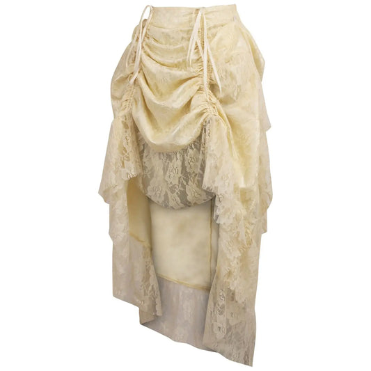 Ivory Lace Adjustable High Low Bustle Skirt image 1