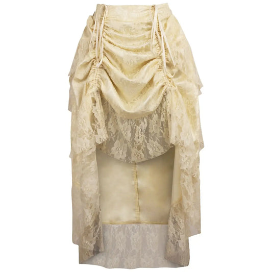 Ivory Lace Adjustable High Low Bustle Skirt image 0