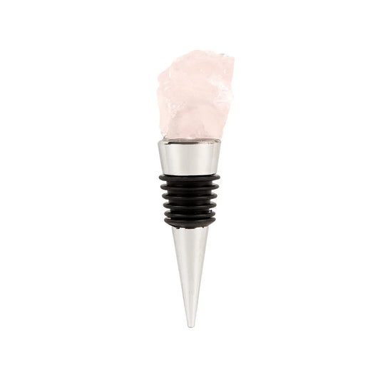 Raw Crystal Wine Stopper - Rose Quartz or Amethyst