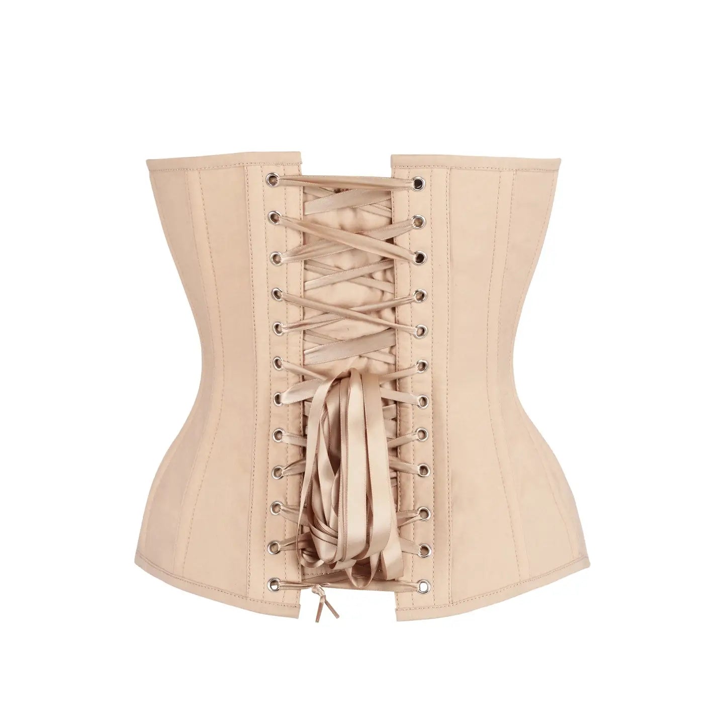 Tan Cotton Steel Boned Overbust Corset image 2