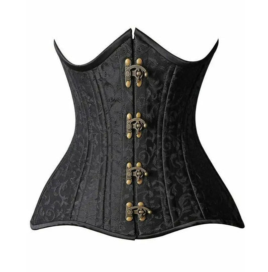Curvy Brocade Double Steel Boned Under Bust Corset image 0